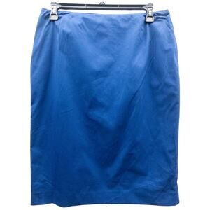 Lafayette 148 Royal Blue Pencil Skirt Women's Size 12 Cotton Spandex